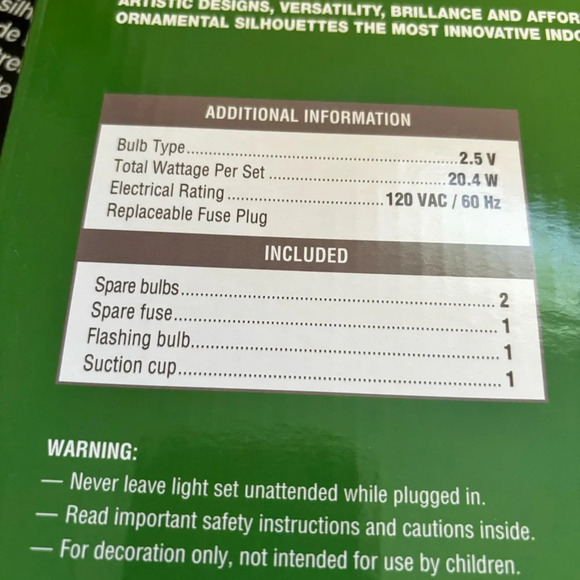 Light Up Christmas Stocking Silhouette - Red and Green 50 Lights 15” - Picture 2 of 7